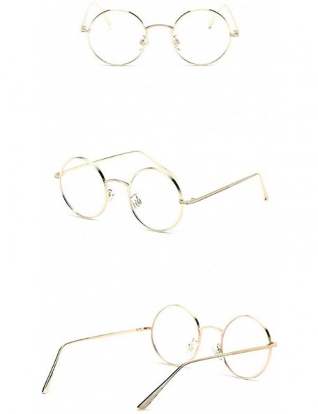 Round Fashion Punk Style Small Round Sunglasses Lady Vintage Men Metal Full Frame Sun Glasses UV400 - Gold - CI18RLSSI6W $11.27