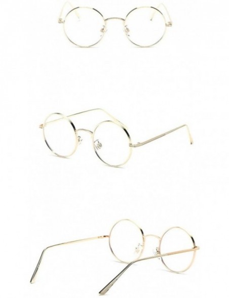 Round Fashion Punk Style Small Round Sunglasses Lady Vintage Men Metal Full Frame Sun Glasses UV400 - Gold - CI18RLSSI6W $11.27