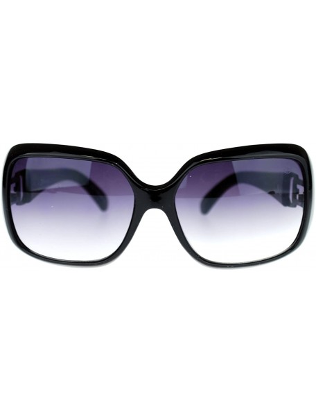 Rectangular Golden Bridge Womens Thick Plastic Rectangular Designer Fashion Sunglasses - Black - C911O55AO53 $13.18