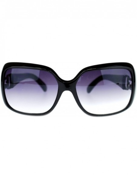 Rectangular Golden Bridge Womens Thick Plastic Rectangular Designer Fashion Sunglasses - Black - C911O55AO53 $13.18