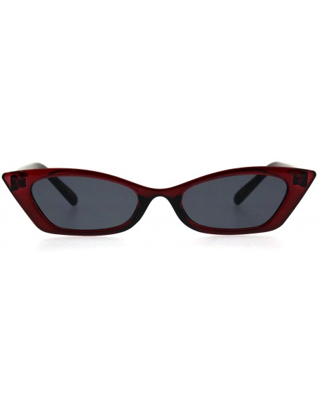 Cat Eye Womens Mod Plastic Rectangular Cat Eye Sunglasses - Burgundy - C818GQZ4GLD $12.90