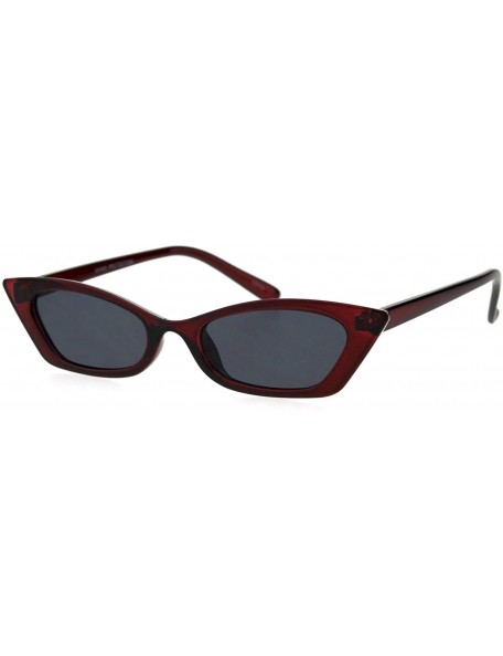 Cat Eye Womens Mod Plastic Rectangular Cat Eye Sunglasses - Burgundy - C818GQZ4GLD $12.90
