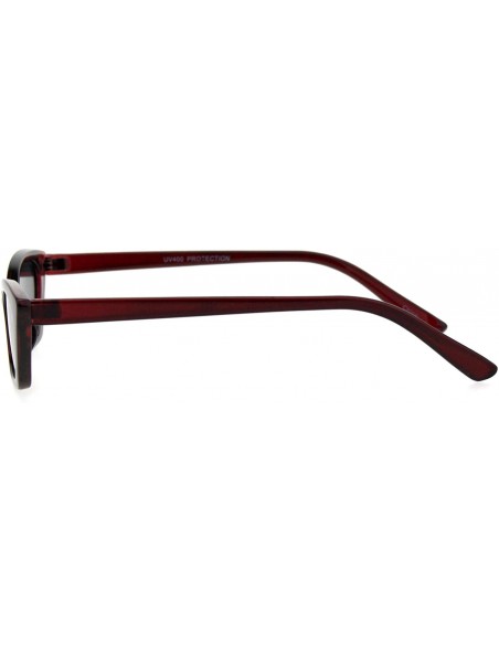 Cat Eye Womens Mod Plastic Rectangular Cat Eye Sunglasses - Burgundy - C818GQZ4GLD $12.90