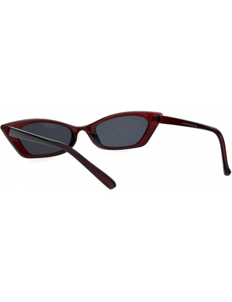 Cat Eye Womens Mod Plastic Rectangular Cat Eye Sunglasses - Burgundy - C818GQZ4GLD $12.90