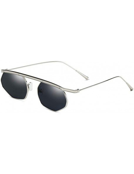 Oval Unisex Sunglasses Retro Grey Drive Holiday Oval Non-Polarized UV400 - Grey - C018R96ICN8 $10.28