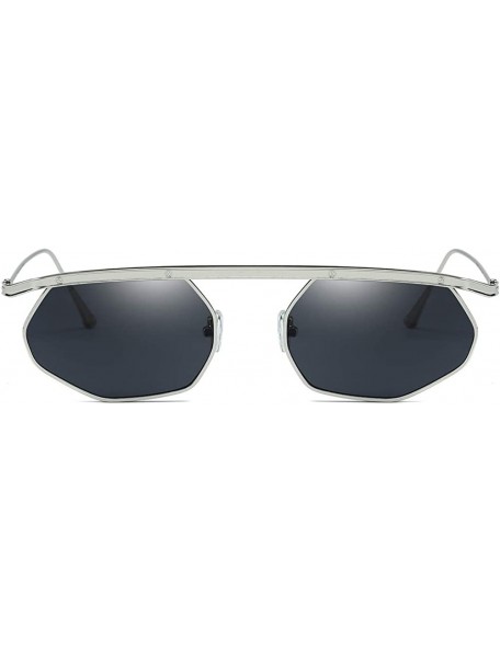 Oval Unisex Sunglasses Retro Grey Drive Holiday Oval Non-Polarized UV400 - Grey - C018R96ICN8 $10.28