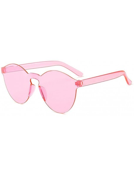Round Unisex Fashion Candy Colors Round Sunglasses Outdoor UV Protection Sunglasses - Light Pink - C8190R0ZW09 $16.85