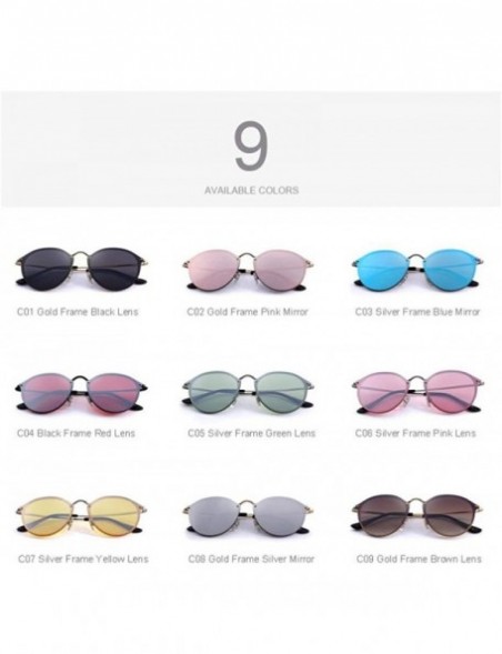 Oval DESIGN Men/Women Classic Retro Oval Sunglasses 100% UV Protection C01 Black - C01 Black - CA18XGEC9E9 $16.36