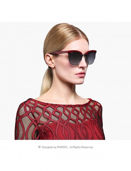 Round Polarized Sunglasses Semi Rimless Women Vintage Cateye Eyewear - Tawny - CO18L978LYI $13.90