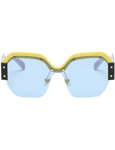 Wrap Women Vintage Sunglasses Retro Big Frame UV400 Eyewear Fashion Ladies - D - CF18SRYDO8D $7.39