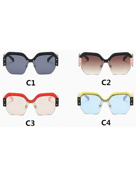 Wrap Women Vintage Sunglasses Retro Big Frame UV400 Eyewear Fashion Ladies - D - CF18SRYDO8D $7.39