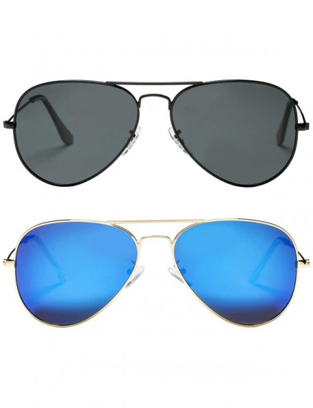 Round Classic Polarized Aviator Sunglasses for Men and Women UV400 Protection - CQ18RY56LGO $16.77