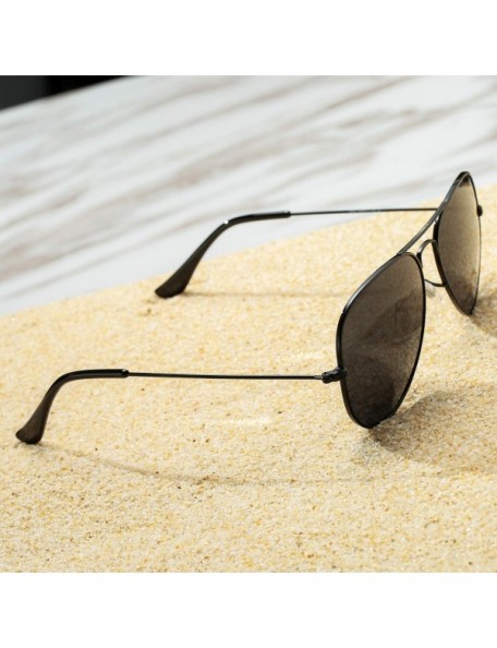 Round Classic Polarized Aviator Sunglasses for Men and Women UV400 Protection - CQ18RY56LGO $16.77