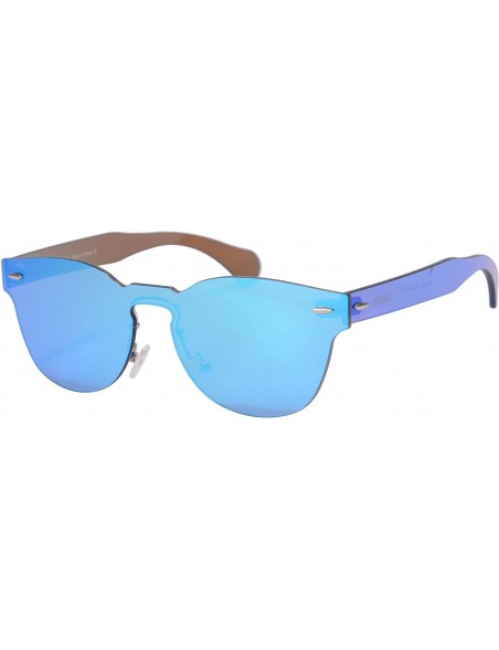 Butterfly Women's UV400 Sunglasses One-piece Mirror Summer Glasses-S71002 - Blue - C618QI44040 $8.57