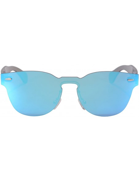 Butterfly Women's UV400 Sunglasses One-piece Mirror Summer Glasses-S71002 - Blue - C618QI44040 $8.57