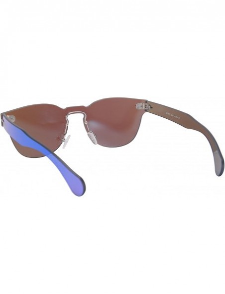 Butterfly Women's UV400 Sunglasses One-piece Mirror Summer Glasses-S71002 - Blue - C618QI44040 $8.57