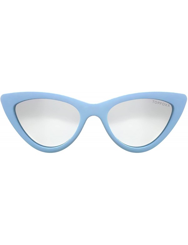Rimless Matrix High Fashion Cateye Sunglasses for Women - Baby Blue - CN18DNUNCZY $57.26
