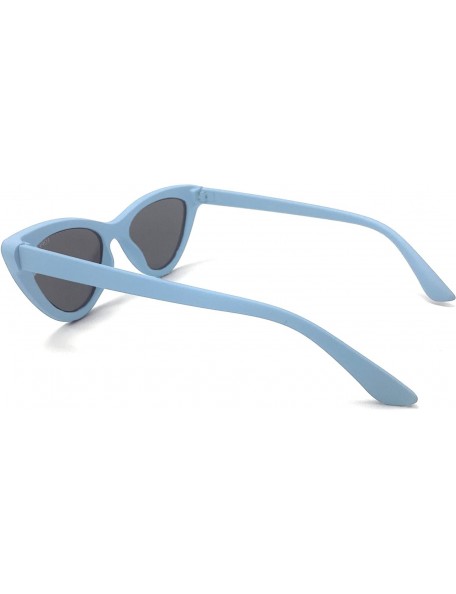 Rimless Matrix High Fashion Cateye Sunglasses for Women - Baby Blue - CN18DNUNCZY $57.26