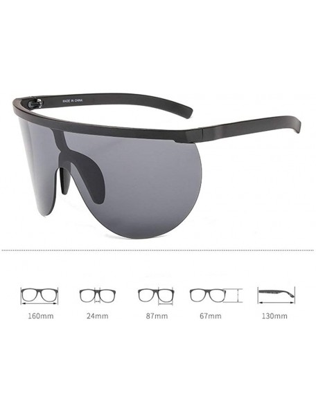 Oversized Oversized Frameless Sunglasses Windproof Sunglass - Black&red - CU18XZIDTAX $17.66