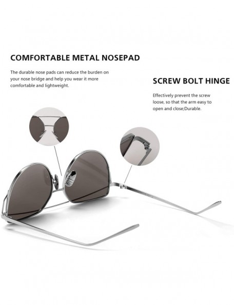 Cat Eye Cat Eye Mirrored Flat Lenses Metal Frame Sunglasses for Women Retro Fashion Sun glasses Shades - CO18OSGO5LS $7.68