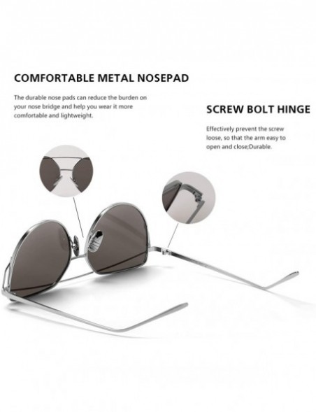 Cat Eye Cat Eye Mirrored Flat Lenses Metal Frame Sunglasses for Women Retro Fashion Sun glasses Shades - CO18OSGO5LS $7.68