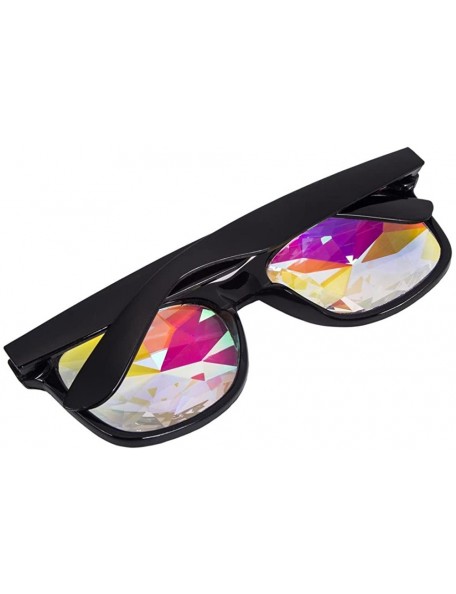 Goggle Kaleidoscope Sunglasses Round Rave Festival Diffraction BEST Prism Glasses - Black+red - CP18HQCDCDS $23.04