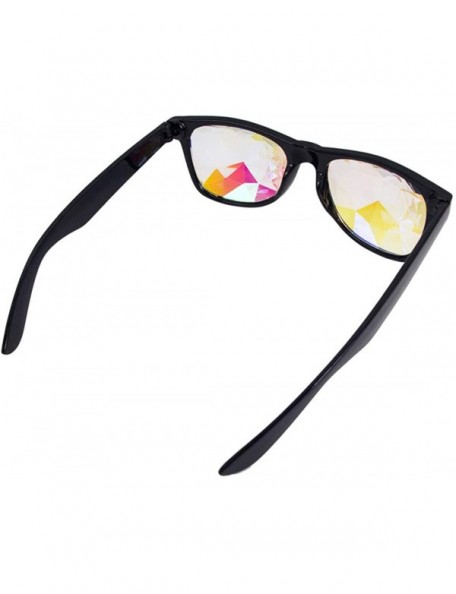 Goggle Kaleidoscope Sunglasses Round Rave Festival Diffraction BEST Prism Glasses - Black+red - CP18HQCDCDS $23.04