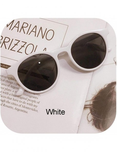 Round Sunglasses Women Round Glasses Sun UV400 Retro Vintage Shades Elegant Sunglass Gafas De Sol M1332 - White - CJ197Y74E5S...