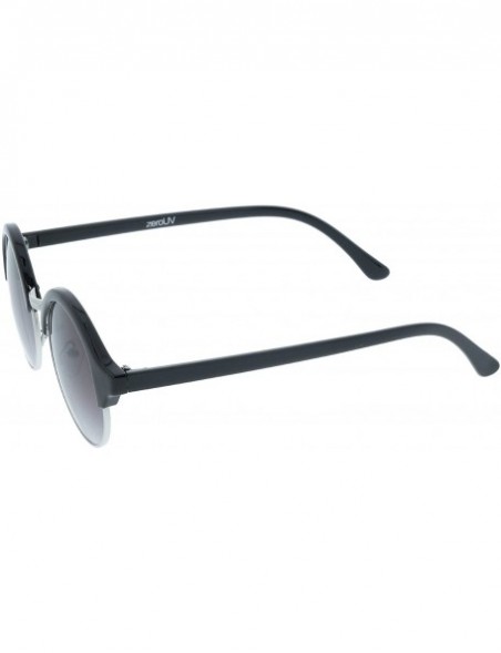Rimless Classic Semi-Rimless Metal Nose Bridge P3 Round Sunglasses 47mm - Black-silver / Lavender - CN12OCBJKFZ $9.01