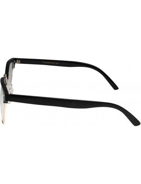 Wayfarer Mens Non Prescription Clear Lens Glasses - Black With Gold - CJ12FNIFJER $12.97