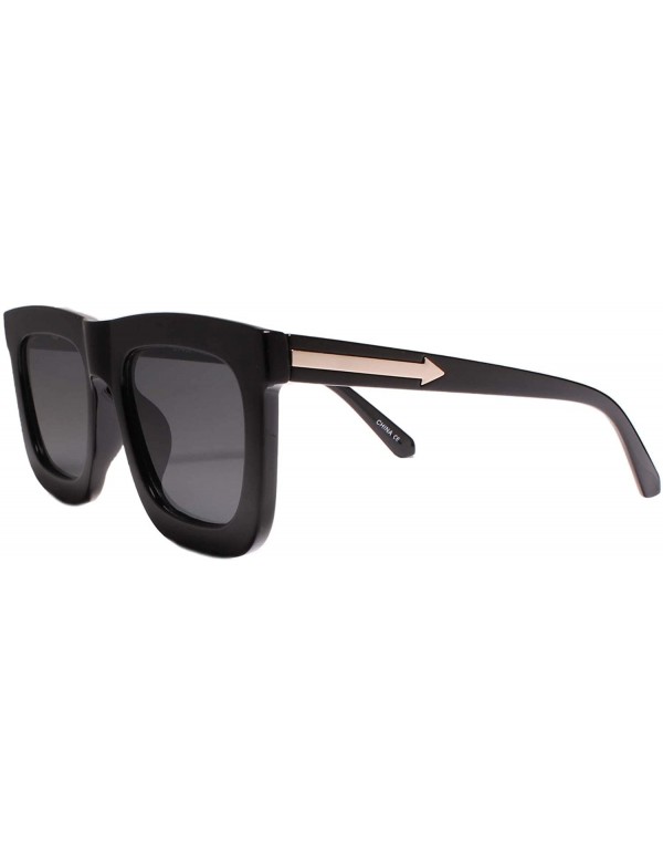 Square Retro Stylish 90s 00s Hip Hop Dope Night Clubbing Square Sunglasses - Black - C618YYHETGE $14.89