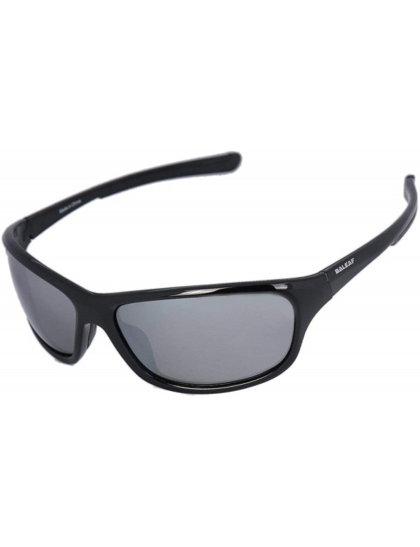 Sport Polarized Sunglasses Protection Lightweight - 03-shiny Black Frame Flash Mirror Lens - C61967AA6OE $17.95