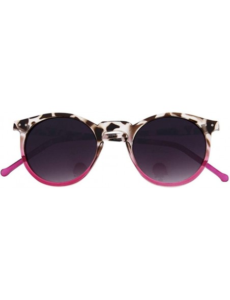 Round 1 Pcs Vintage Retro Round Frame Sunglasses Eyewear Black Lens - Choose Color - Pink Zebra - CH18NS5IZ99 $35.30