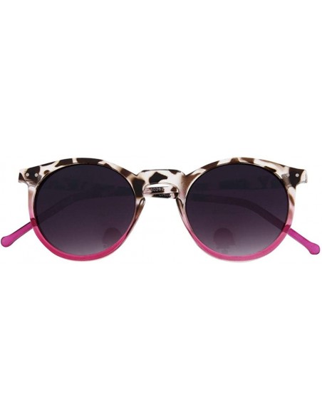 Round 1 Pcs Vintage Retro Round Frame Sunglasses Eyewear Black Lens - Choose Color - Pink Zebra - CH18NS5IZ99 $20.77