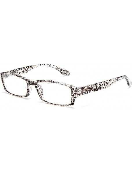Square Unisex Translucent Spots Design Spring Temple Clear Lens Glasses - Clear/Black - CO11O4D5XS5 $7.75