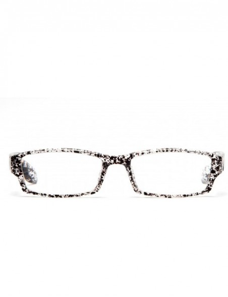 Square Unisex Translucent Spots Design Spring Temple Clear Lens Glasses - Clear/Black - CO11O4D5XS5 $7.75
