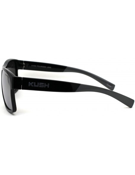 Sport Mens Color Mirror Kush Sport Rectangular Horn Rim Sunglasses - Black Grey Silver Mirror - CR18ZDX844E $14.22