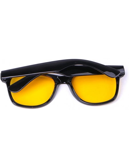 Square Unisex Yellow Lenses Night-Vision Glasses Night Driving Glasses - C1193W9SWO7 $11.02