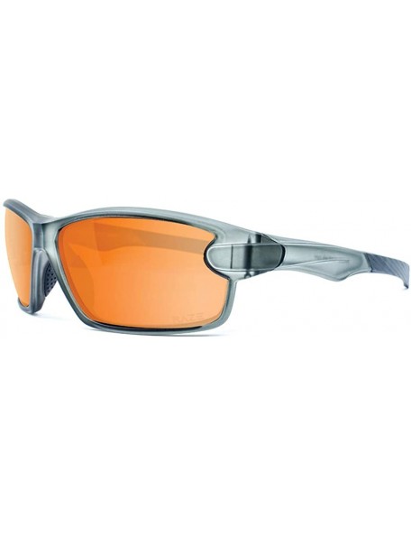 Sport J-Frame Golf Sport Riding Polarized Sunglasses - Crystal Grey With Black Accents - CB18RZ3822Q $33.01
