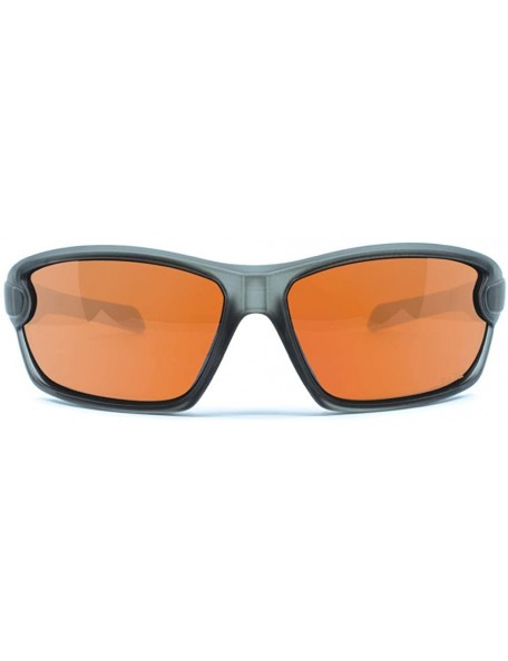 Sport J-Frame Golf Sport Riding Polarized Sunglasses - Crystal Grey With Black Accents - CB18RZ3822Q $16.72