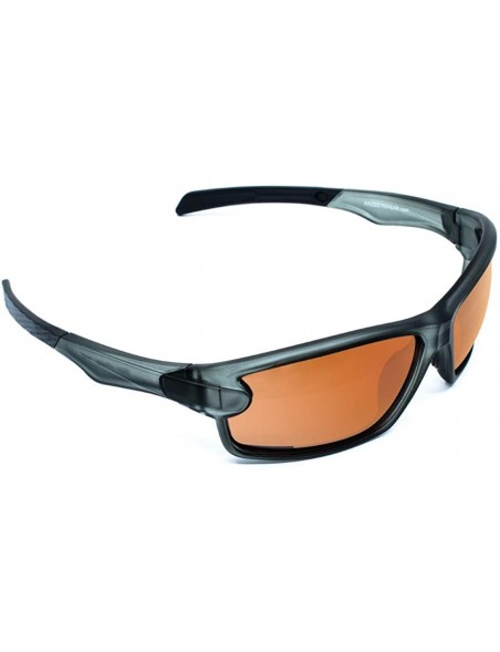 Sport J-Frame Golf Sport Riding Polarized Sunglasses - Crystal Grey With Black Accents - CB18RZ3822Q $16.72