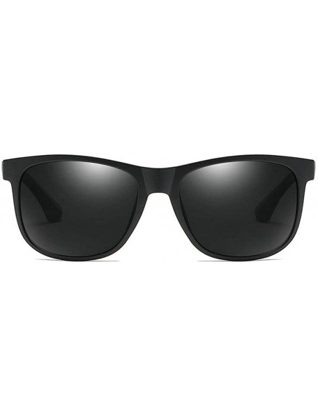 Goggle Fashion Trend Brand Designer TR90 Square Frame Men Polarized Sunglasses UV400 - Black - CQ18TND3989 $13.58