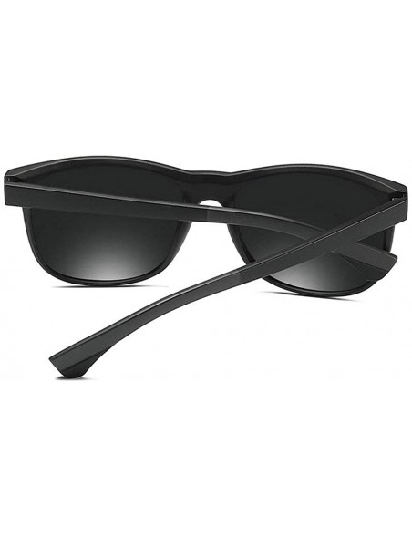 Goggle Fashion Trend Brand Designer TR90 Square Frame Men Polarized Sunglasses UV400 - Black - CQ18TND3989 $13.58