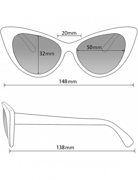 Goggle Vintage Cat Eye Sunglasses for Women and Girl Kids - Mother & daughter Matching - White for Adult - CY18YX8K8O9 $8.18