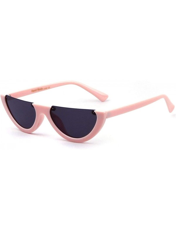 Goggle Clout Goggles Cat Eye Sunglasses Half Frame Vintage Mod Style Retro Kurt Cobain Eyewear - Pink - CK18E3CYHZ7 $7.62