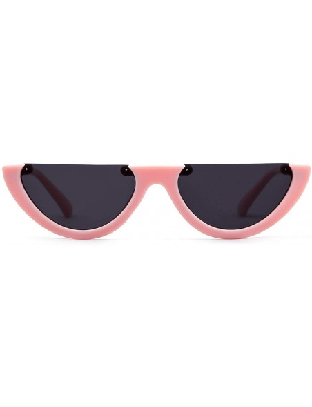 Goggle Clout Goggles Cat Eye Sunglasses Half Frame Vintage Mod Style Retro Kurt Cobain Eyewear - Pink - CK18E3CYHZ7 $7.62