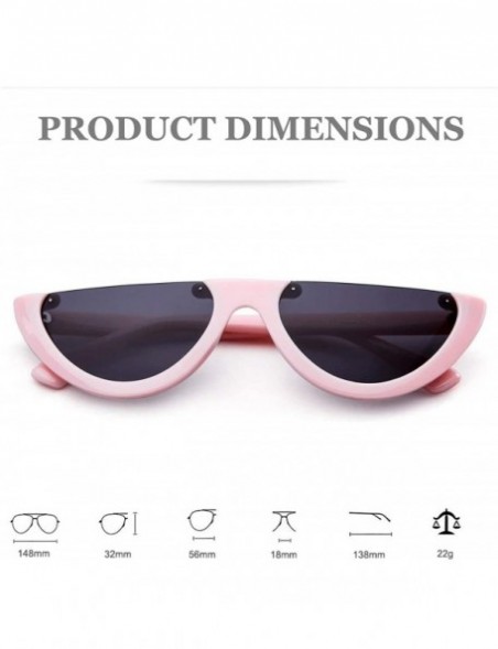 Goggle Clout Goggles Cat Eye Sunglasses Half Frame Vintage Mod Style Retro Kurt Cobain Eyewear - Pink - CK18E3CYHZ7 $7.62