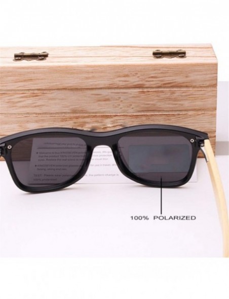 Oval Bamboo Sunglasses Wood Polarized Glasses Sunglasses Wooden Sun Glasses - Blue Bamboo - CT194OGR5O6 $38.27