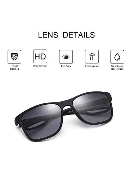 Square Fashion Sports Sunglasses for Men 2020 Style MS51808 - Black Frame(shiny)/Grey Lens - CD18Z7HSI9L $7.97