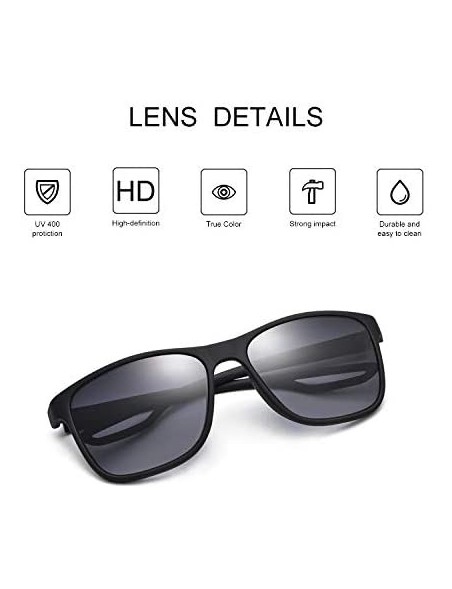 Square Fashion Sports Sunglasses for Men 2020 Style MS51808 - Black Frame(shiny)/Grey Lens - CD18Z7HSI9L $7.97